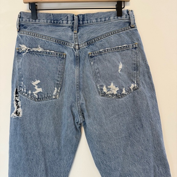 AGOLDE 90's Jean Mid Rise Loose Fit Destroyed Distressed Jeans Size 28 - Picture 6 of 10